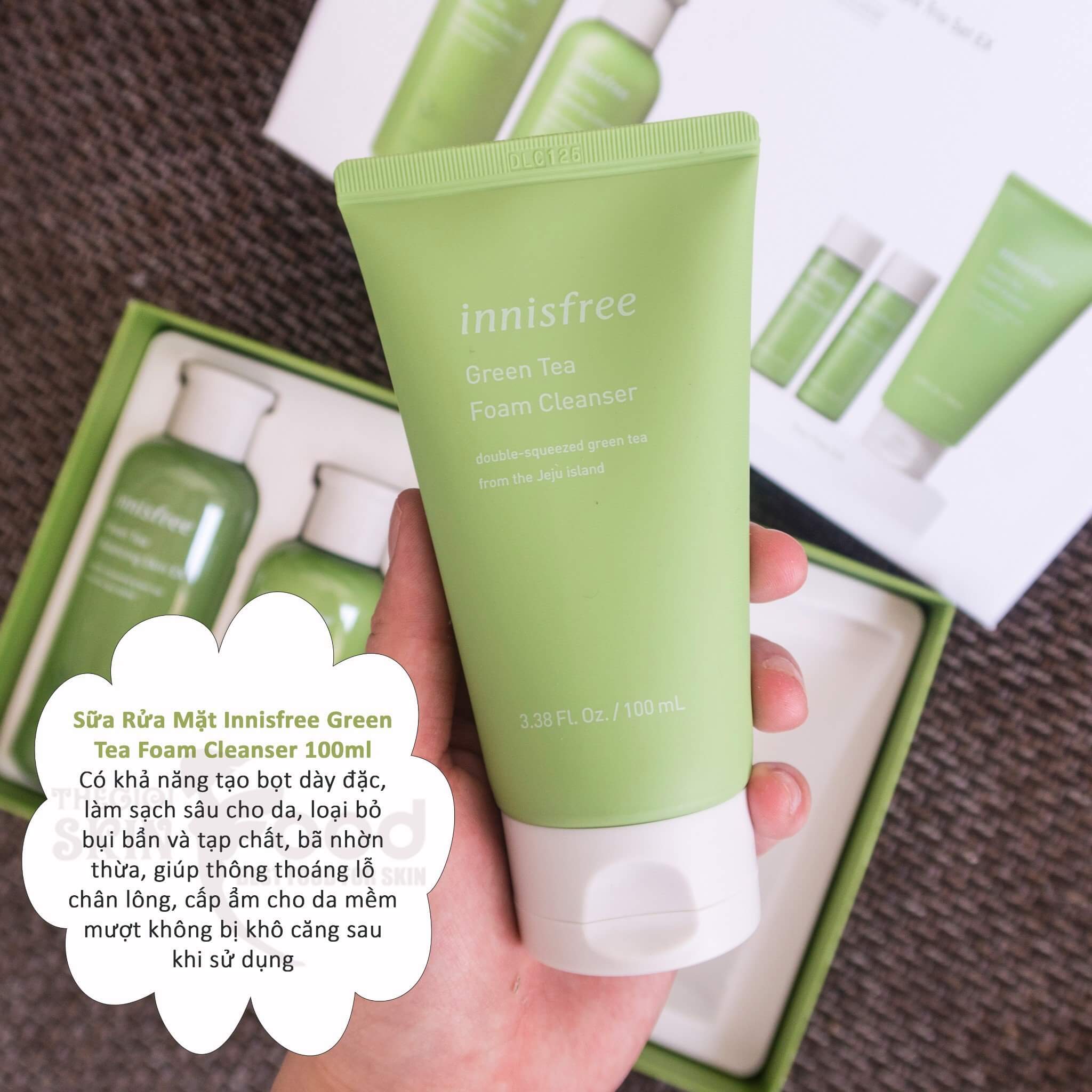 Sữa rửa mặt Innisfree Green Tea Foam Cleanser - 100ml-hanashops Sữa rửa mặt Innisfree Green Tea Foam Cleanser - 100ml